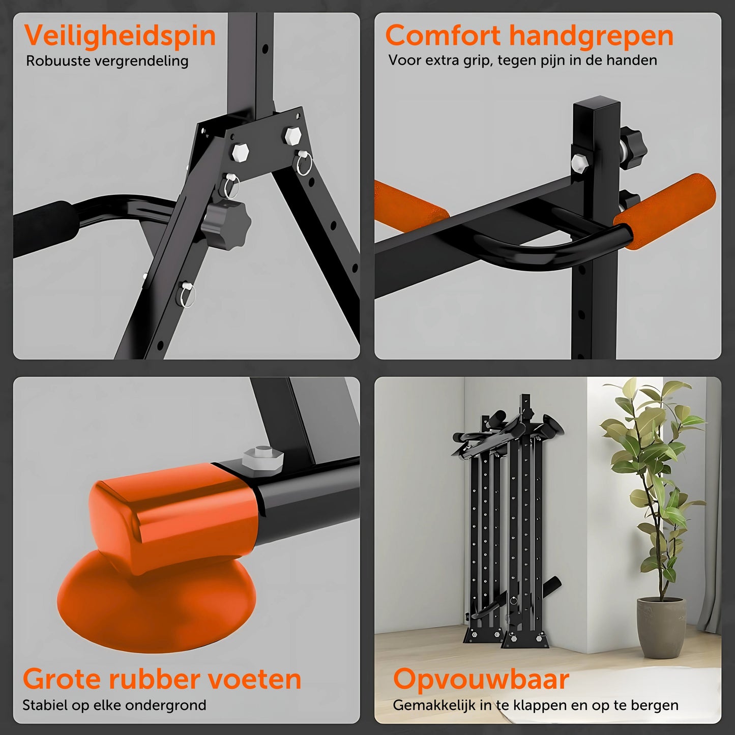 Pull up station opvouwbaar - FPT115 - Power tower - Pull up bar - Dip station
