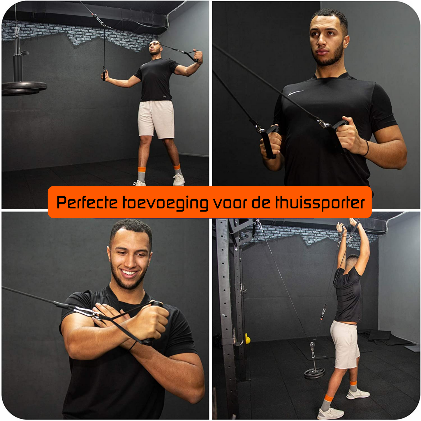Fitness kabelsysteem XXL - katrol - triceps touw – krachttraining - lat pulley - krachtstation