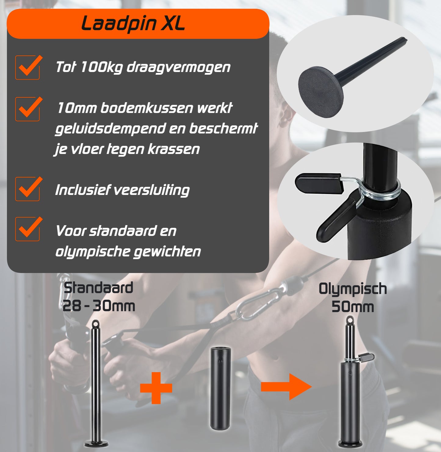 Fitness kabelsysteem XXL - katrol - triceps touw – krachttraining - lat pulley - krachtstation