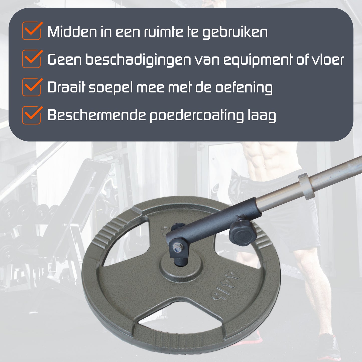 Landmine steun voor lange halters 30mm