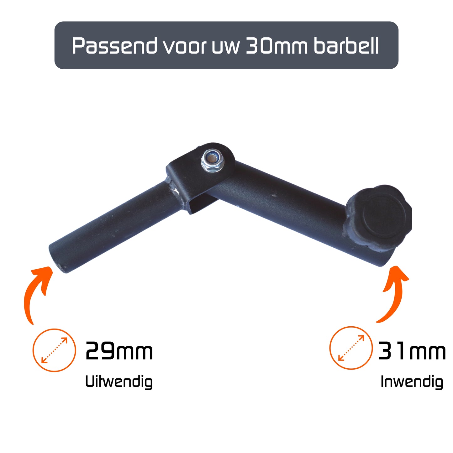 Landmine steun voor lange halters 30mm