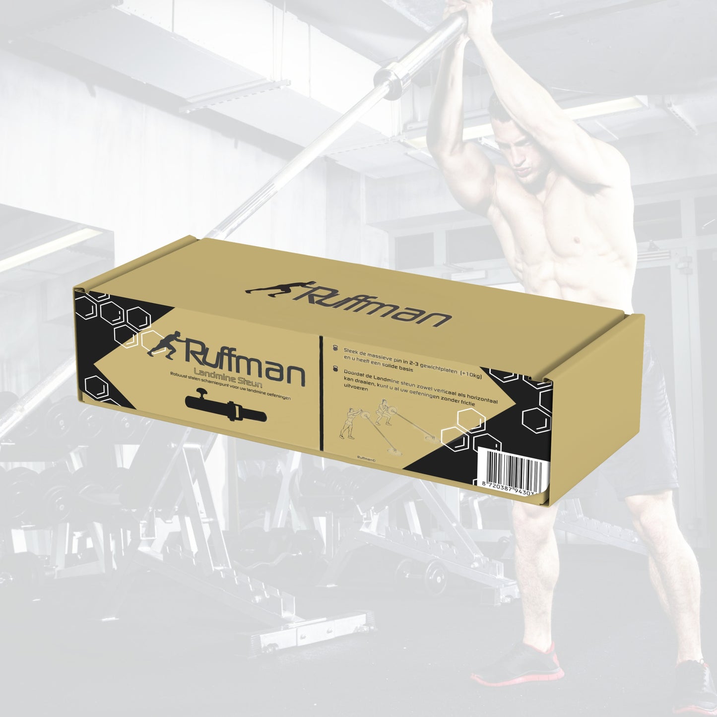 Landmine steun voor lange halters 30mm