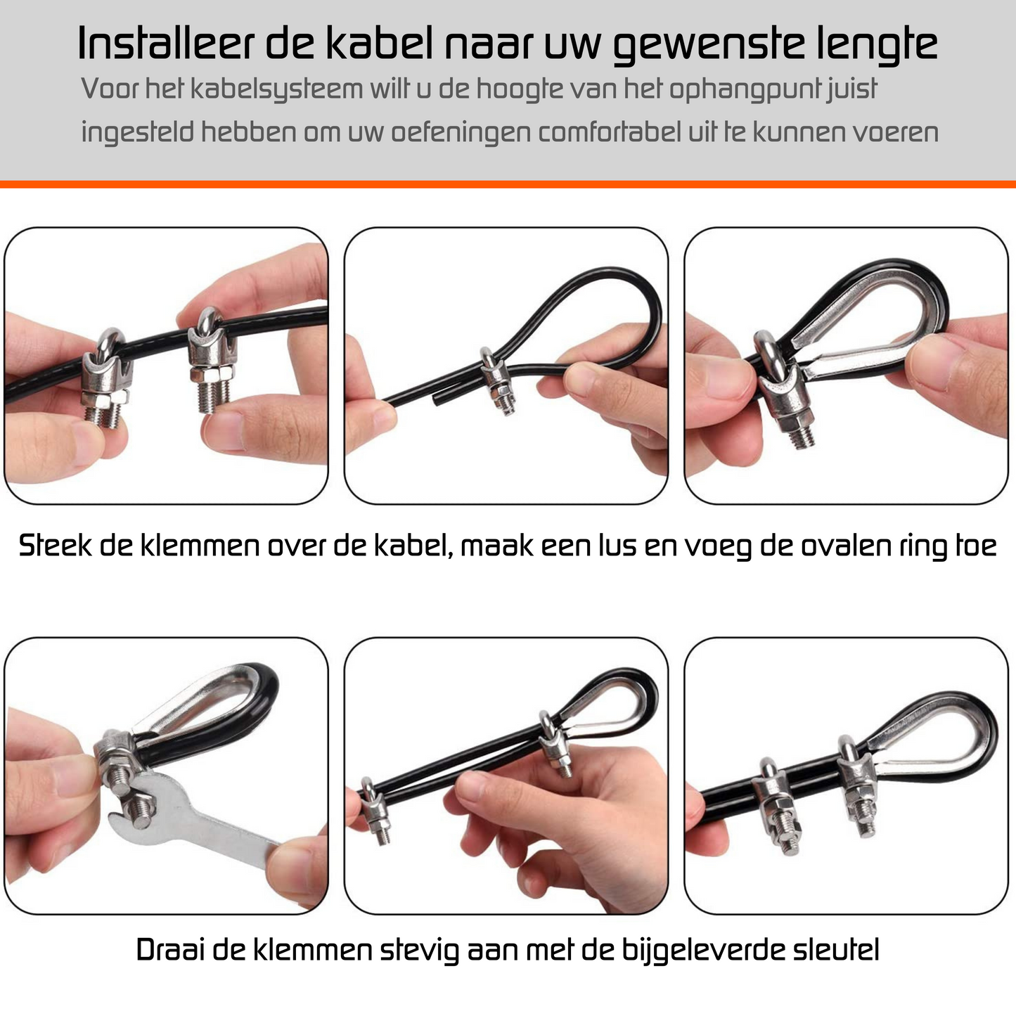 Staalkabel 3m verstelbaar