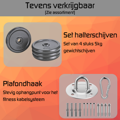 Fitness kabelsysteem XXL - katrol - triceps touw – krachttraining - lat pulley - krachtstation