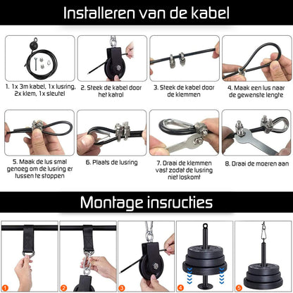Fitness kabelsysteem - XXL set