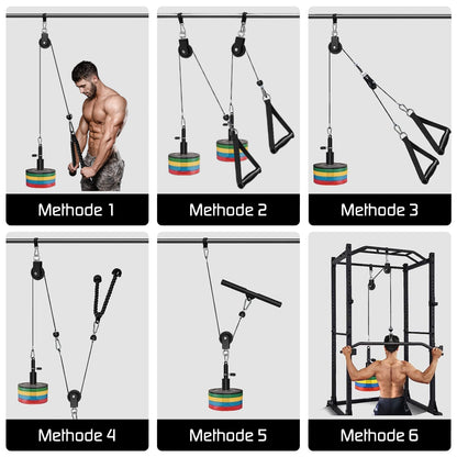 Fitness kabelsysteem XXL - katrol - triceps touw – krachttraining - lat pulley - krachtstation