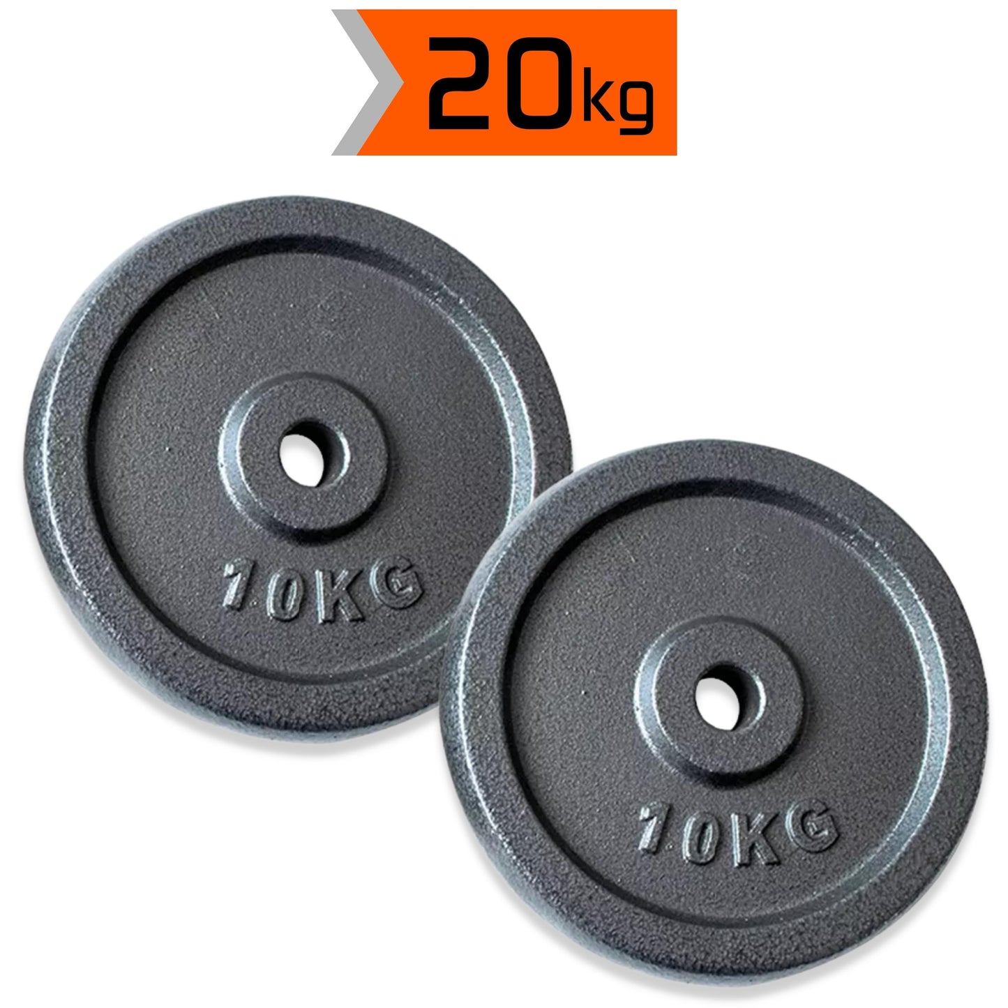 2x 10kg halterschijven set - 20kg - gietijzer - 30mm