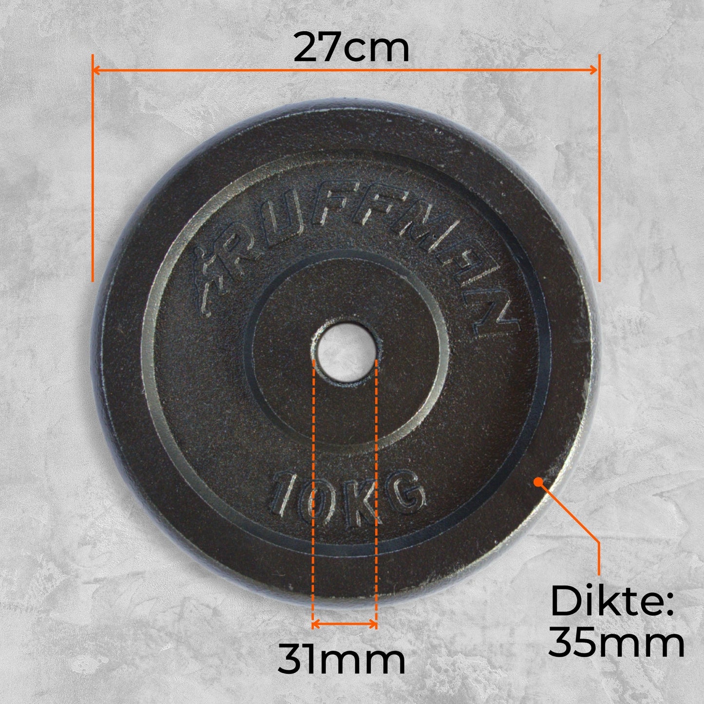 2x 10kg halterschijven set - 20kg - gietijzer - 30mm