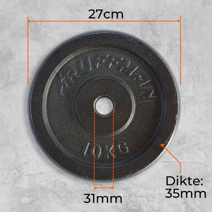 2x 10kg halterschijven set - 20kg - gietijzer - 30mm