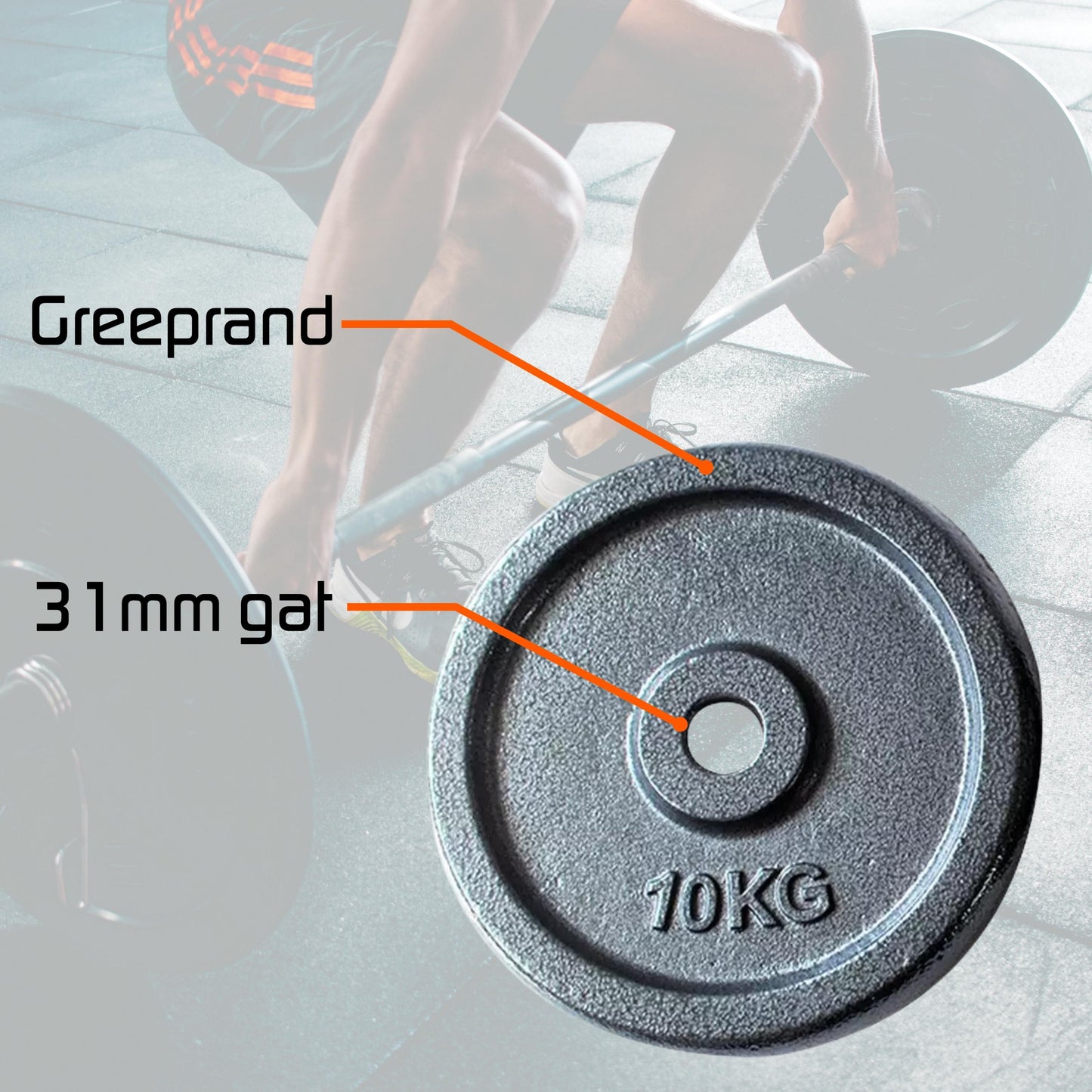 2x 10kg halterschijven set - 20kg - gietijzer - 30mm