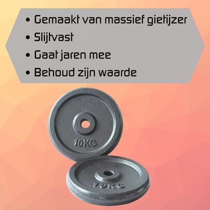 2x 10kg halterschijven set - 20kg - gietijzer - 30mm