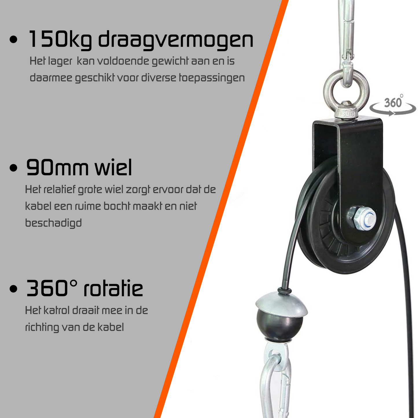 Katrol voor kabelsysteem