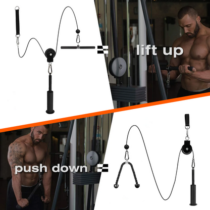Fitness kabelsysteem L - katrol - triceps touw – krachttraining - lat pulley - krachtstation