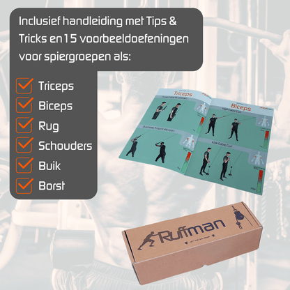 Fitness kabelsysteem L - katrol - triceps touw – krachttraining - lat pulley - krachtstation
